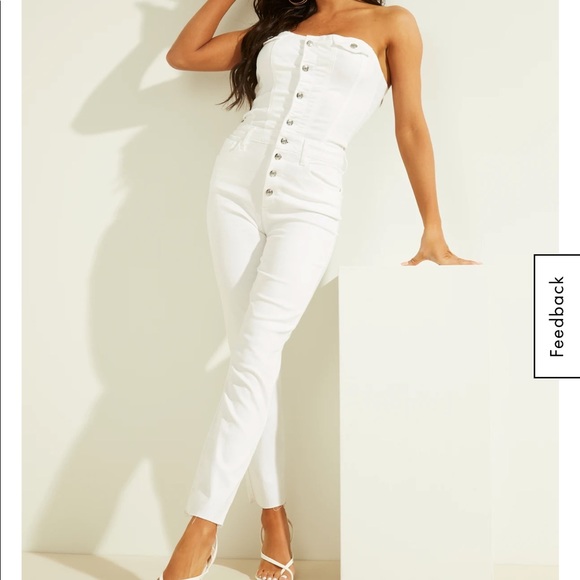 GUESS Strapless Denim Jumpsuit - Picture 3 of 5